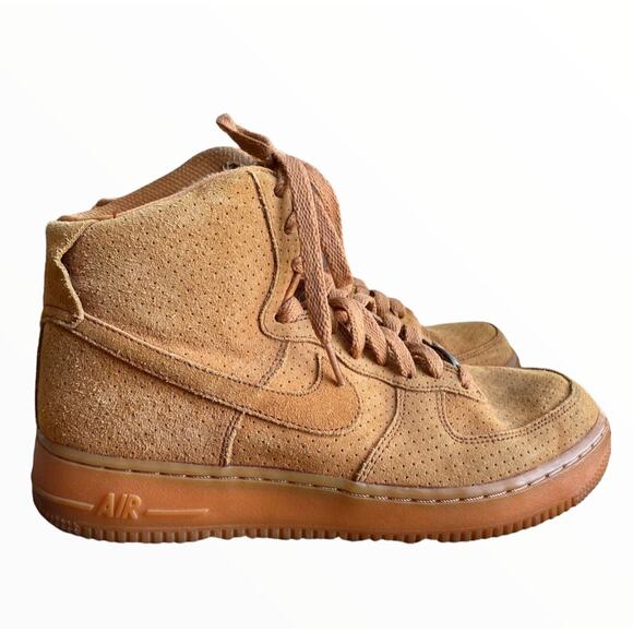 Nike Air Force 1 Hi Suede 'Tawny' Wheat Flax 9 - Picture 2 of 8